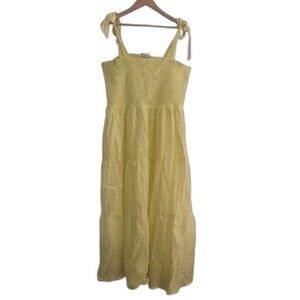 For the Republic Yellow Maxi Dress Sz XL Saks Cottagecore Sundress Resortwear